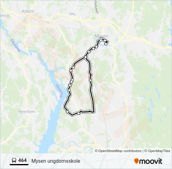 464 Bus Line Map