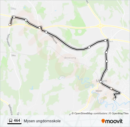 464 Bus Line Map