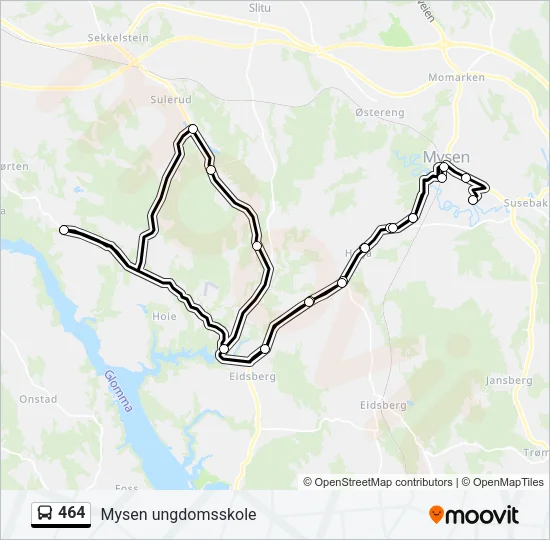 464 Bus Line Map