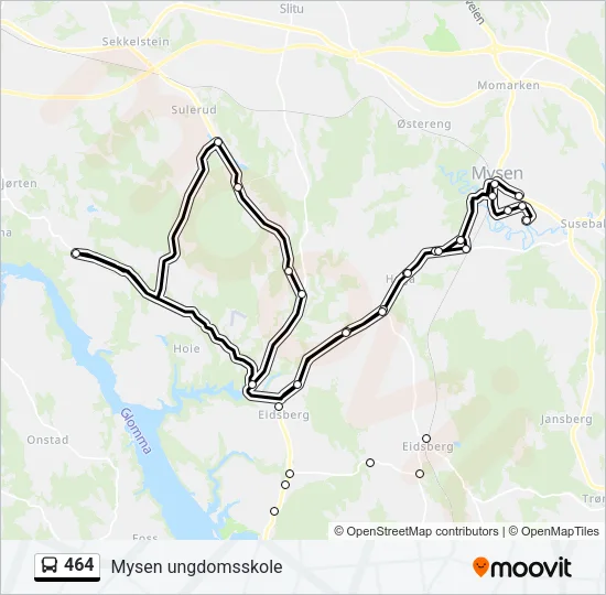 464 Bus Line Map