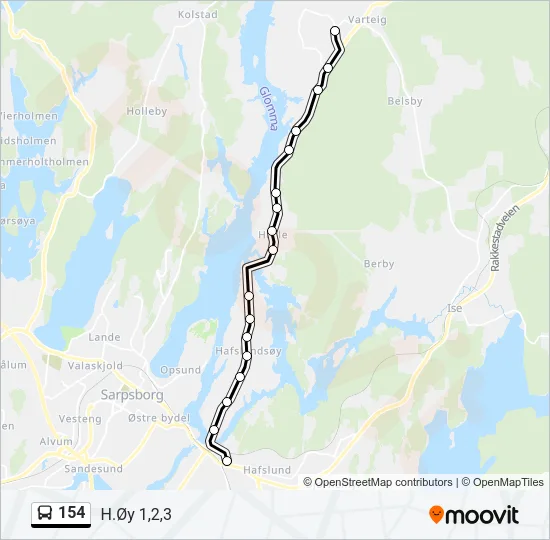 154 Bus Line Map