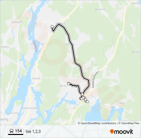 154 Bus Line Map