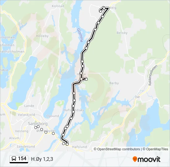 154 Bus Line Map