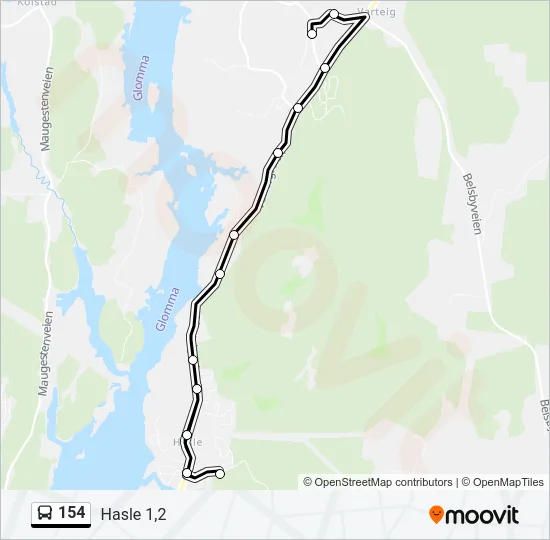 154 Bus Line Map