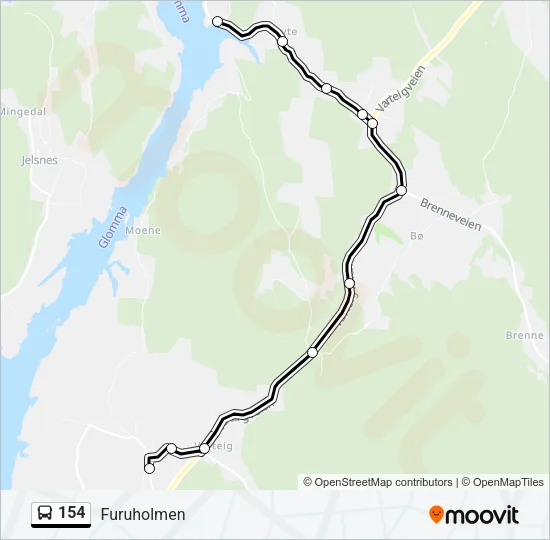 154 Bus Line Map