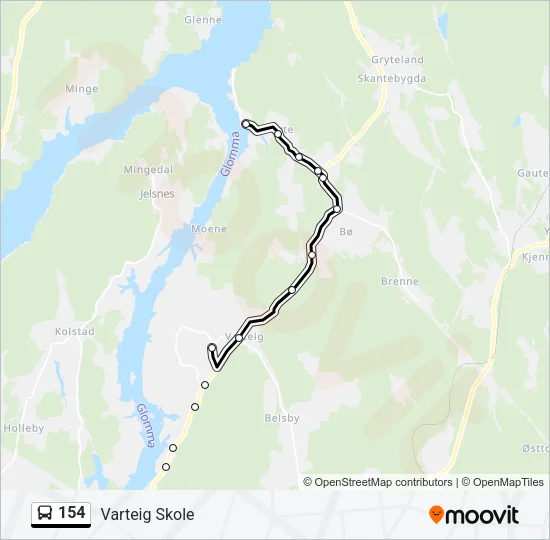 154 Bus Line Map