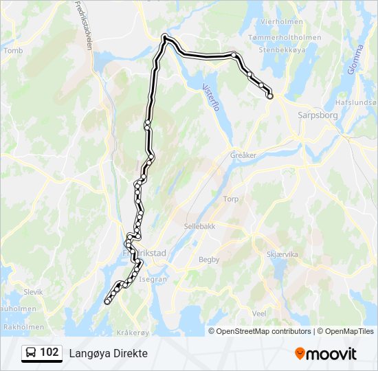 102 Bus Line Map