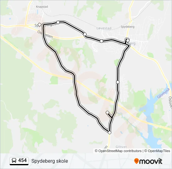454 Bus Line Map