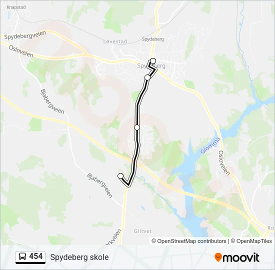454 Bus Line Map