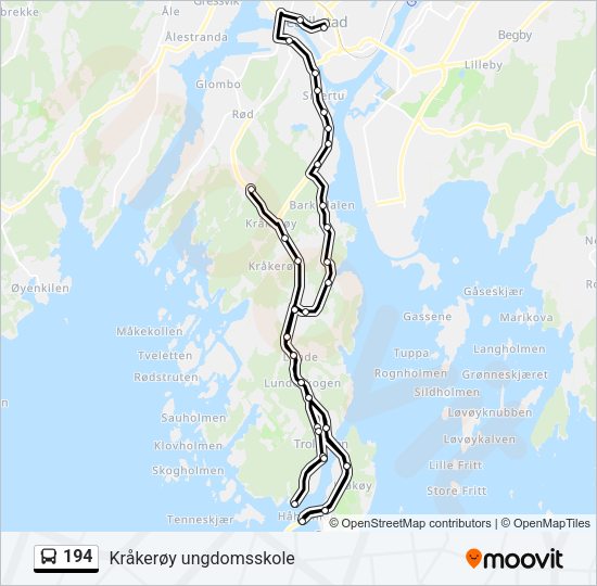 194 Bus Line Map