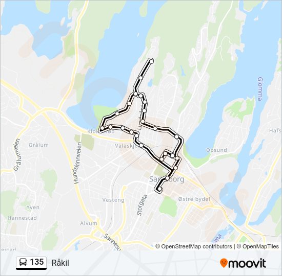 135 Bus Line Map