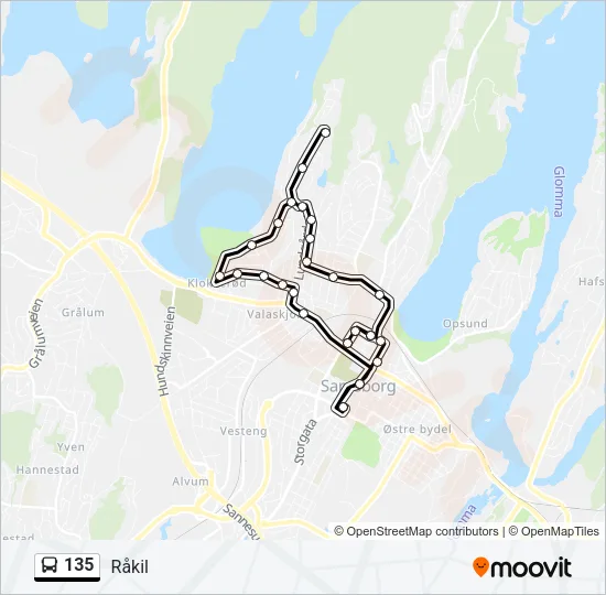 135 Bus Line Map