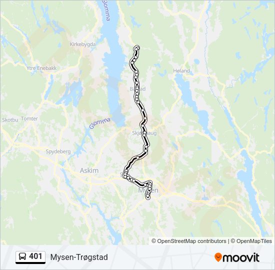 401 Bus Line Map