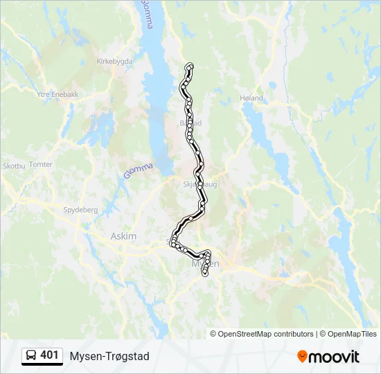 401 Bus Line Map