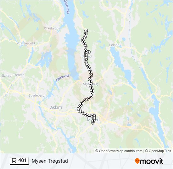 401 Bus Line Map