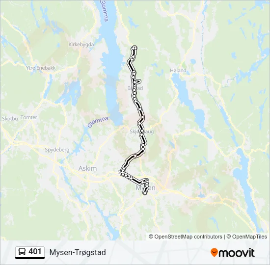 401 Bus Line Map