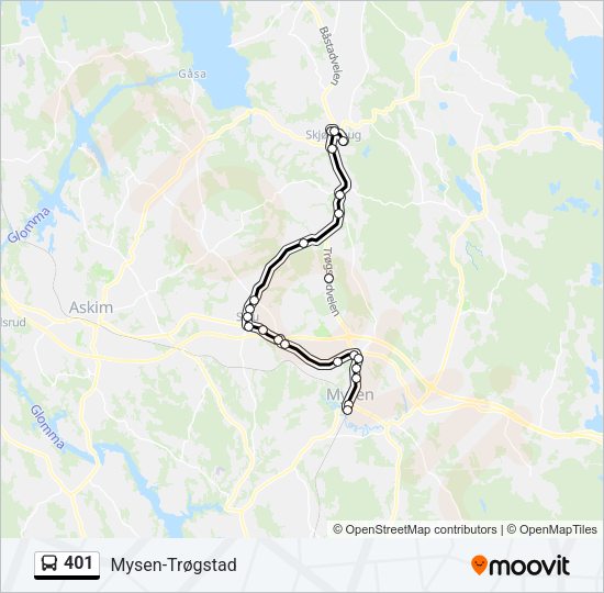 401 Bus Line Map