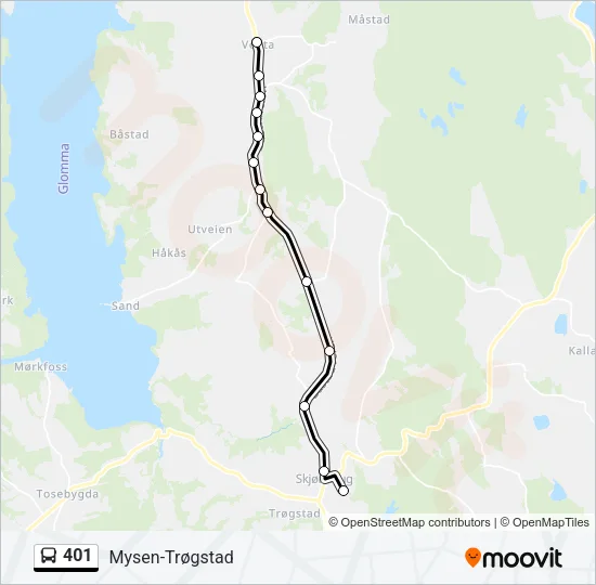 401 Bus Line Map
