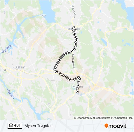 401 Bus Line Map