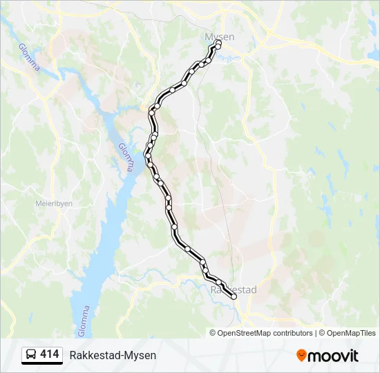 414 Bus Line Map