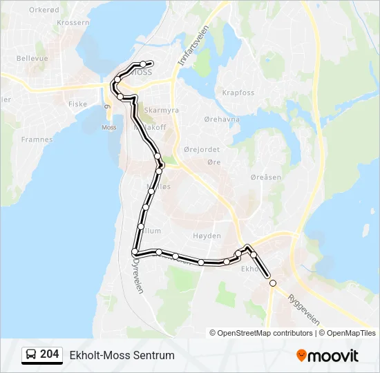 204 Bus Line Map