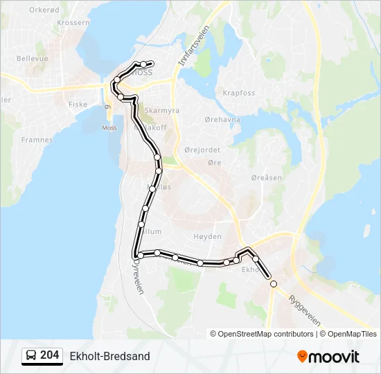 204 Bus Line Map