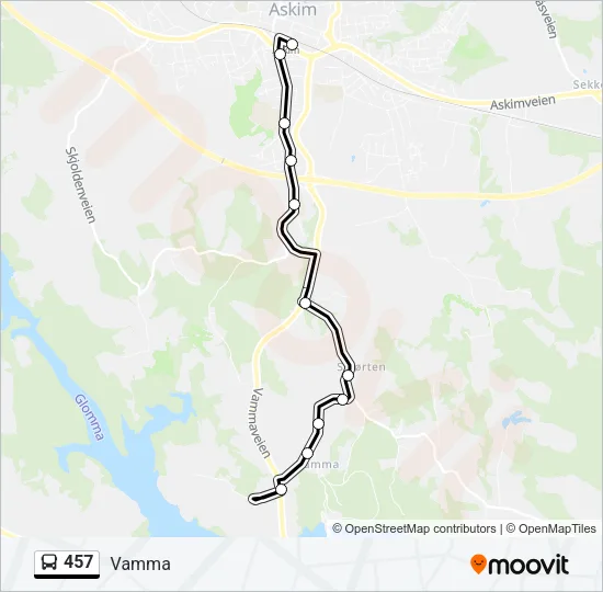 457 Bus Line Map