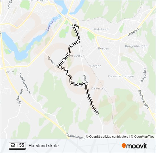 155 Bus Line Map