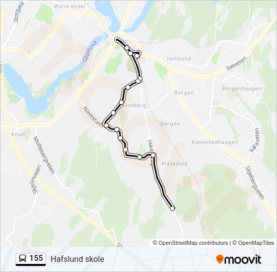 155 Bus Line Map