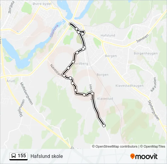 155 Bus Line Map
