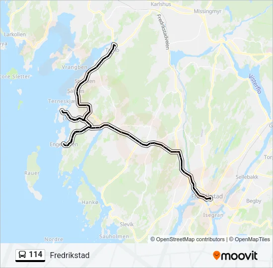 114 Bus Line Map