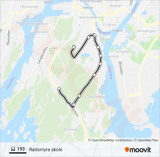 193 Bus Line Map
