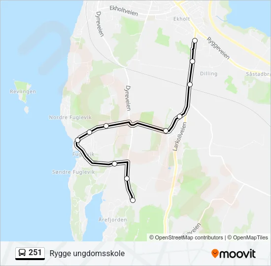 251 Bus Line Map