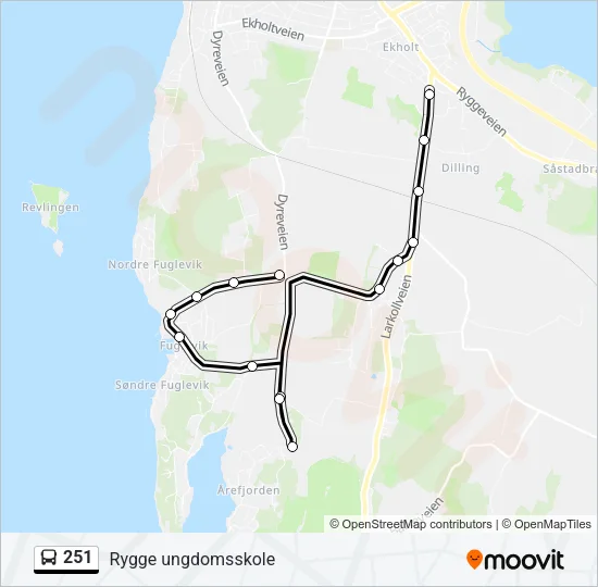 251 Bus Line Map