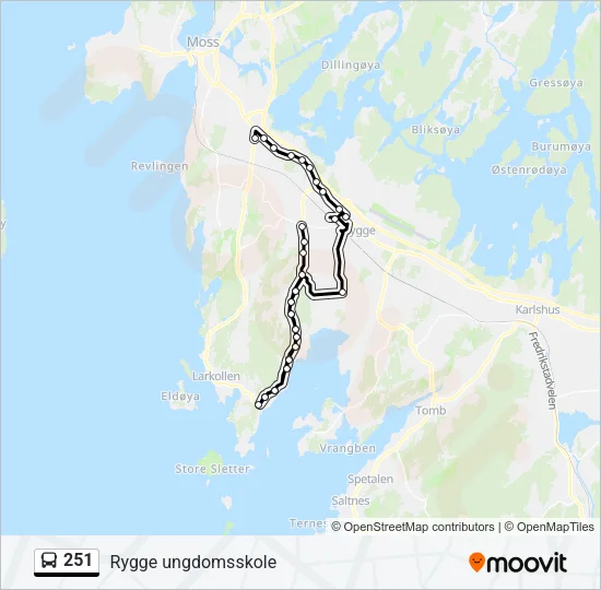 251 Bus Line Map