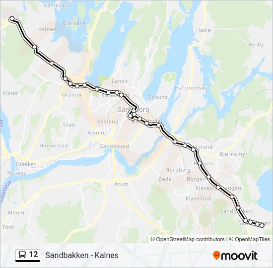 12 Bus Line Map