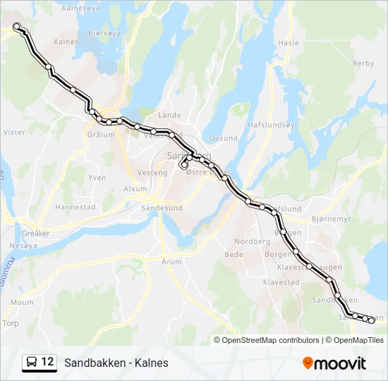 12 Bus Line Map