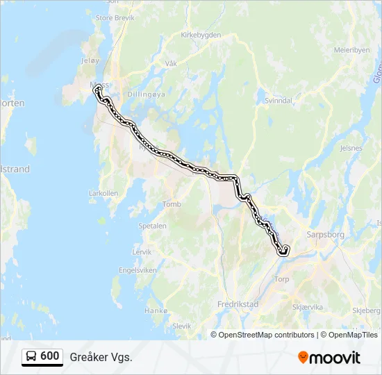 600 Bus Line Map