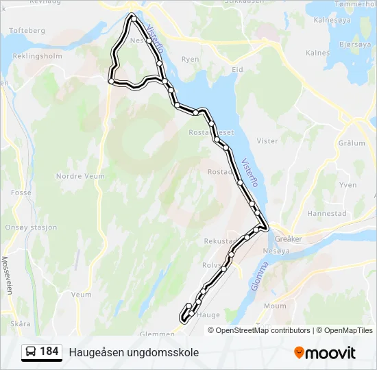 184 Bus Line Map