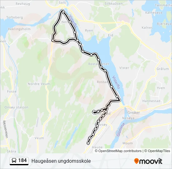 184 Bus Line Map
