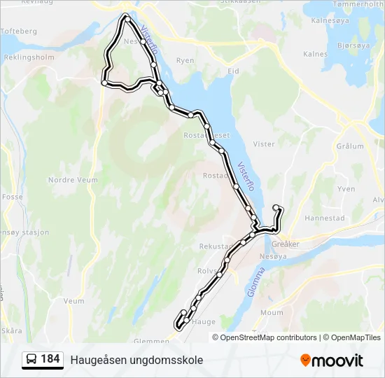 184 Bus Line Map