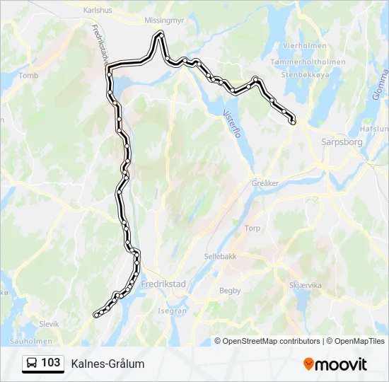 103 Bus Line Map