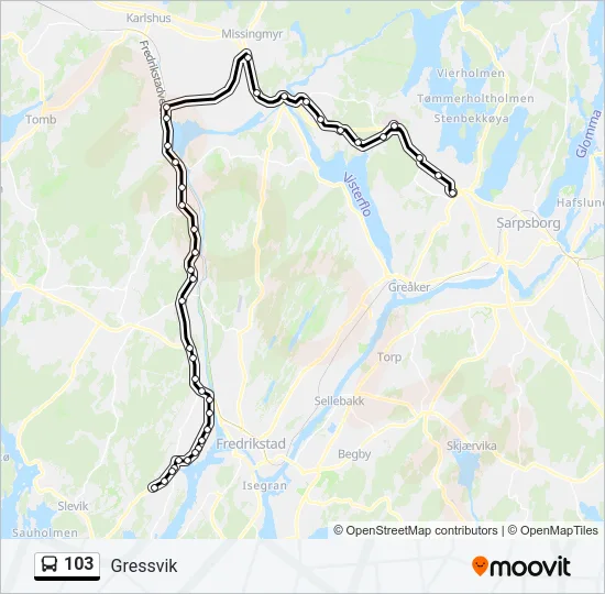 103 Bus Line Map