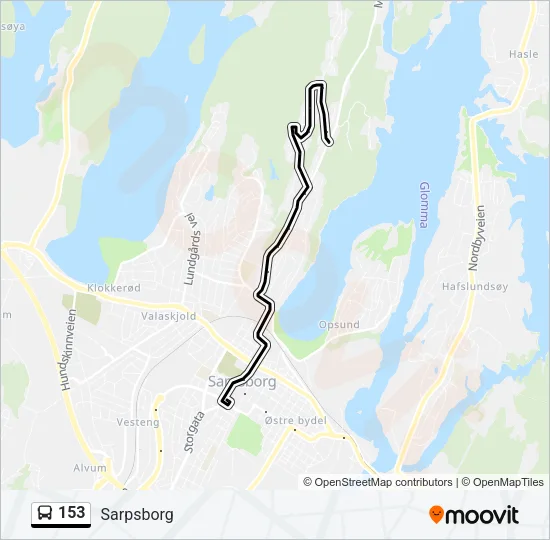 153 Bus Line Map