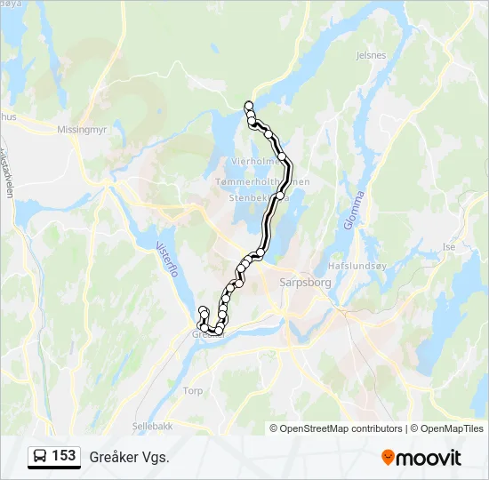 153 Bus Line Map