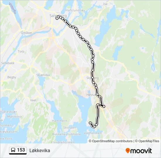 153 Bus Line Map