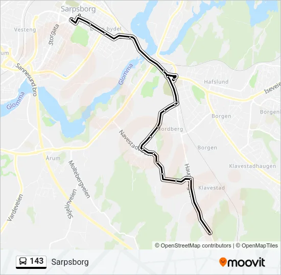 143 Bus Line Map