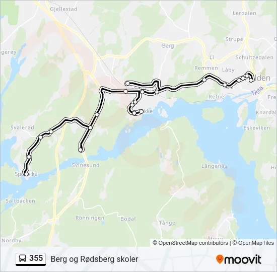 355 Bus Line Map