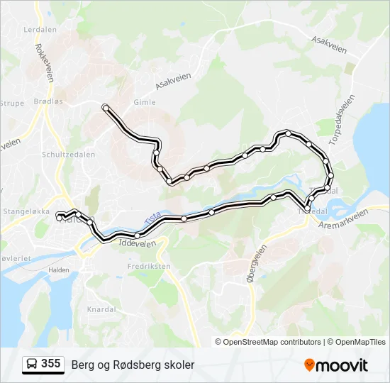 355 Bus Line Map