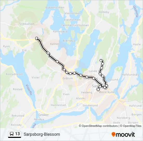 13 Bus Line Map